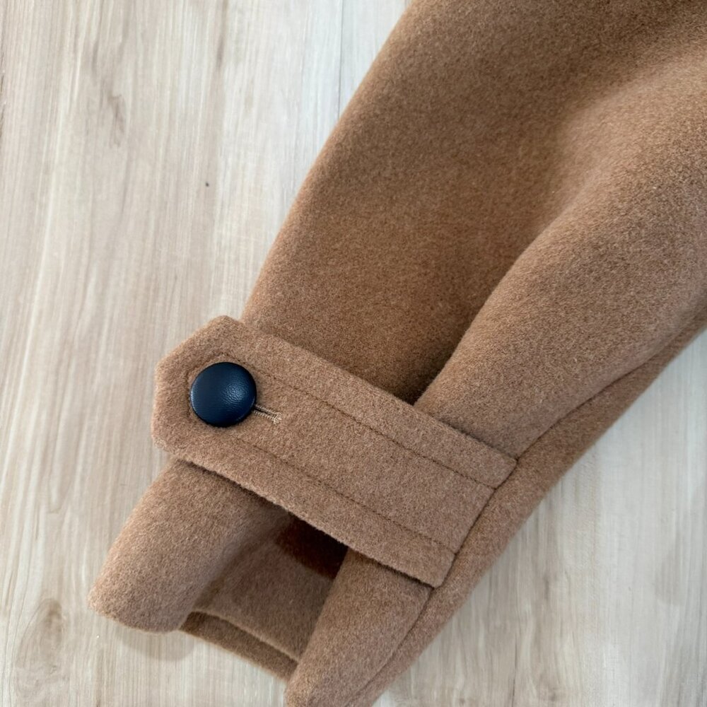 The Kooples Chill Out Oversized Wool Trench Coat Tan Carmel NWT Size 4 FR 36 - Picture 5 of 10